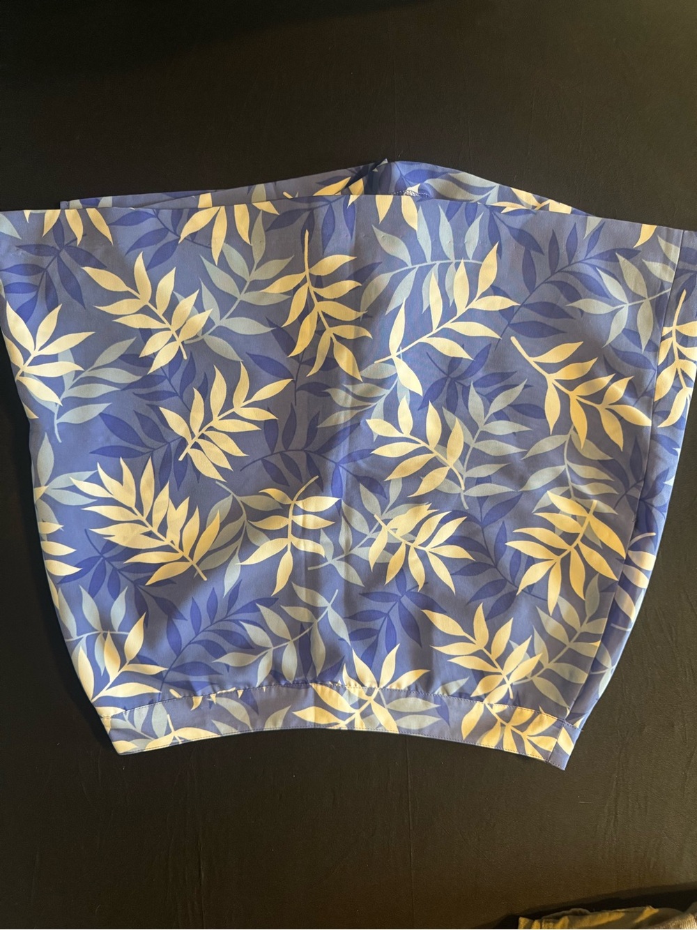EP Pro Blue and Cream Leaf-Print Maxi Skirt